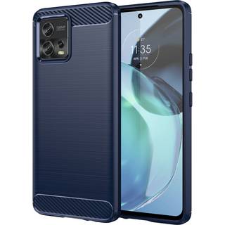 Motorola G72 Brushed Carbon Bagside Cover - Blå