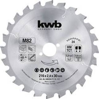 kwb TCT rundsavsklinge, 24 tænder, Ø216 x 2,8 x 30 mm