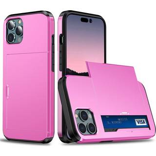 iPhone 15 Pro Max Håndværker Cover m. Kortholder - Lyserød