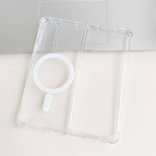 Samsung Galaxy Z Fold5 (5G) Hårdt Plastik Bagside Cover - MagSafe Kompatibel - Gennemsigtig
