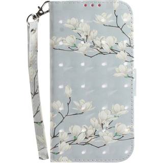 Sony Xperia 1 V Læder Flip Cover m. Print - Magnolia Blomster