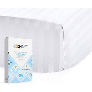 Californien design den luksus bomuldssaten damask stribe konge monteret ark - blød 100% bomulds sateen dyb lomme bund monteret ark hotel kvalitet