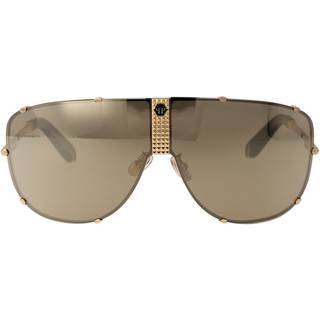 Philipp Plein Unisex SPP075M PLEIN STUD 400G Solbriller Metal Guld Brun Pilot Normal Spejl