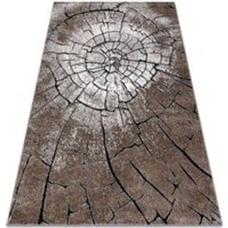 Tæppe moderne COZY 8875 Træ, kuffert - Strukturelle, to niveauer af fleece brun 80x150 cm