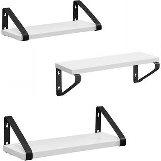 Vasagle LWS033B14 Industriel design flydende hylder Sæt med 3 vægmonterede robuste displayhylder til stue badeværelse køkken