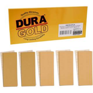 Dura -Gold Premium 1/2 ark st?rrelse guld sandpapir med krog & loop backing 3 hver 80 120 150 220 320 Grit Slibede ark 15 I alt - Tr?bearbejdning