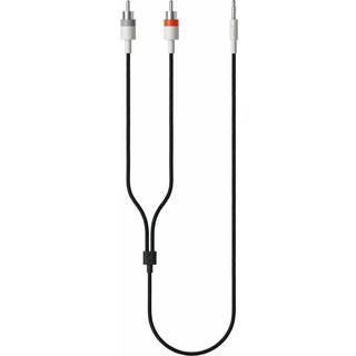 field textile cable 3.5 to 2 x RCA, 1,2m