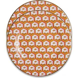 La DoubleJ Tableware - 'Cubi Oro' dessert plate, set of two in Multicolor Porcelain
