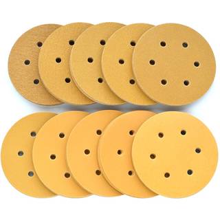 Aiyard 6-tommer 6-hullers kroge og loop slibende skiver 60/80/100/120/150/220/320/400/600/800 Assorterede korn Sandpapir til tilfældig orbital Sa