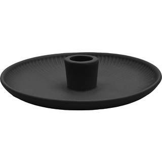 Keramikkerzenhalter 15,5x15,5x3,5cm - Schwarz