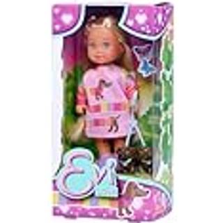 Simba 105733688 Evi Love Dogs Doll med to s?de taxer p? en snor 12 cm leget?jsdukke fra 3 ?r