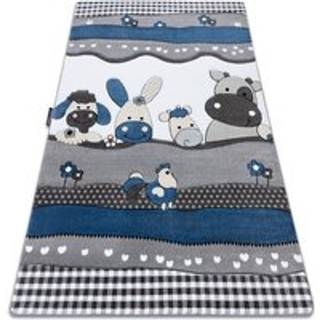 Tæppe PETIT FARM gård DYR blå 160x220 cm