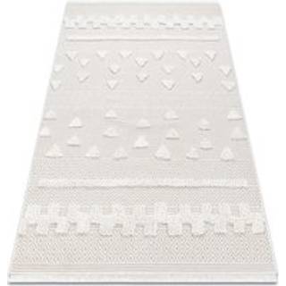 Tæppe MOROC 22321 økologiske, EKO SISAL Trekanter, zigzag boho - strukturel beige / fløde 78x150 cm