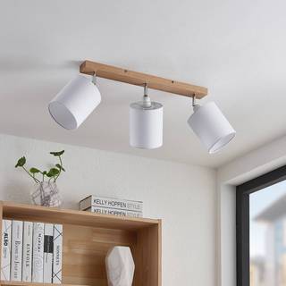 Lindby loftspot Imarin, 56 cm, 3 lyskilder, hvid, træ