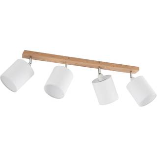 Lindby loftspot Imarin, 81 cm, hvid, 4 lyskilder, træ