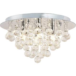 Lindby loftlampe Antonino, 4 lyskilder, krom, krystal, 35 cm