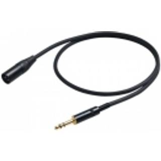 PROEL 6,3mm stereo han - XLR han, 3m, sort