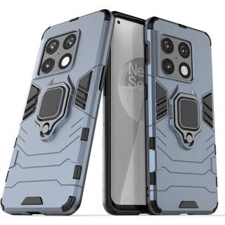 OnePlus 10 Pro Hybrid Håndværker Bagside Cover m. Magnetisk Kickstand - Blå