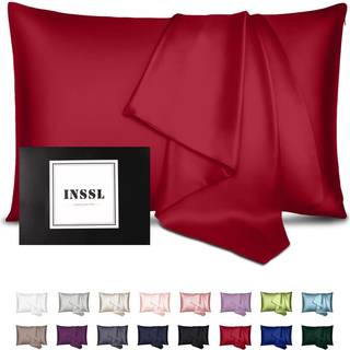 INSSL Silke Pillowcase til kvinder Mulberry Silk Pillowcase til h?r og hud og forbliver behagelig og ?ndbar under s?vn (m?rker?d dronning)