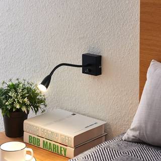 LED væglampe Jolka Lindby, Sort, Soveværelse, Metal, Moderne,