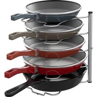 Simple Houseware Cabinet Pantry Pot and Pan Organizer Holder Rack Silver