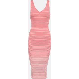 Staud Dana ribbed-knit midi dress - pink - L