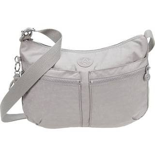 Kipling Womens Izellah Bag Super Light Everyday Purse Nylon Shoulder Crossbody Bag Gray Gris 12.25 L X 9.25 H X 5 D Us