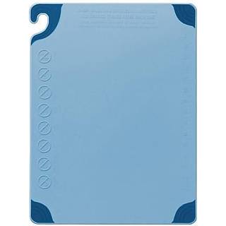 San Jamar Saf-T-Grip Plastic Cutting Board med sikkerhedskrog 18 x 24 x 05 Bl?