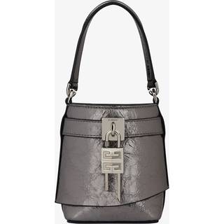 Givenchy Shark Lock Micro metallic leather bucket bag - silver - One Size