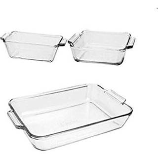 Anchor Hocking Glass bageplade til ovn 3 -stykke sæt (3 Qt Glass Casserole Dish Cake Pan and Bread Pan)