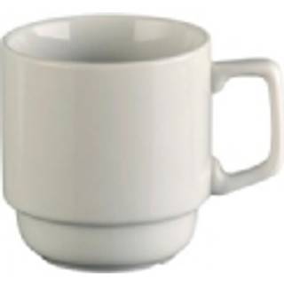 Krus porcelæn 28cl Ø8xH9cm med hank hvid