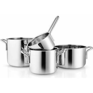 Eva Trio Steel Line Recycled grydesæt rustfrit stål 4 dele