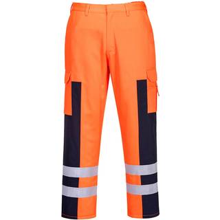 Hi-Vis ballistisk arbejdsbukser - Orange/Marine (Størrelse: Medium)