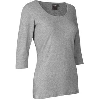 ID 0597 Stretch T-shirt 3/4 ærmet dame Grå melange L