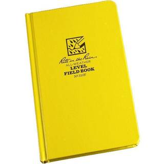 Rite in the Rain Weatherboof Hard Cover Notebook 4 3/4 """" X 7 1/2 """" Gult d?kniveau m?nster (nr. 310F)