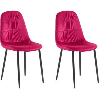 Spisestol i Pink Velvet Black Legs 2 Pakke