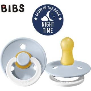 BIBS Rund Colour Sut - Str. 1 - Naturgummi - GLOW - Baby Blue