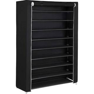 10-lags Skohylde, Skohylde til Op til 54 Par Sko, Fritstående Opbevaringsholder, Skab, 100 X 28 X 162 Cm, Sort