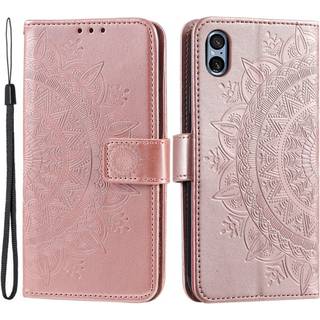 SKALO Sony Xperia 5 V Mandala Flip Cover - Rosa guld