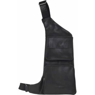 Greenburry Crossbody Bag Herren Tasche Leder Damen Brusttasche Crossover 25x38cm "Pure Black" schwarz
