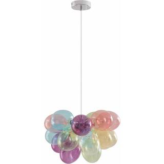 Lucande hængelampe Diborah, Ø 40 cm, farvet, glas, G9