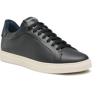 EMPORIO ARMANI Herren Sneaker blau Glattleder