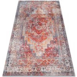 ANDRE 1684 tæppe skal vaskes Ramme vintage skridsikker - rød 80x150 cm