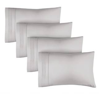 Queen Size Pillow Cases Set med 4 - Ekstra blød pakke med 4 pudebetræk covers - Hotel Luxury Pillowcases - Machine Washable Pillow Protectors - 2