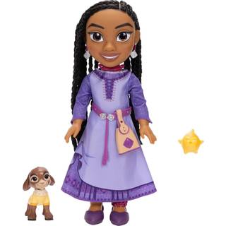Disney's Wish Singing Asha Doll med Valentino & Star Figures Asha Signs & Talks 14 inches h?je