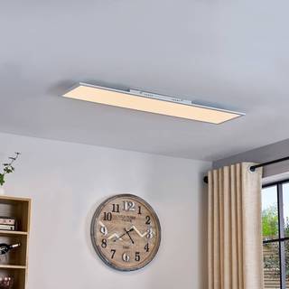 Lindby LED-panel Lamin, hvid, 120 cm, CCT, dæmpbar, fjernbetjening