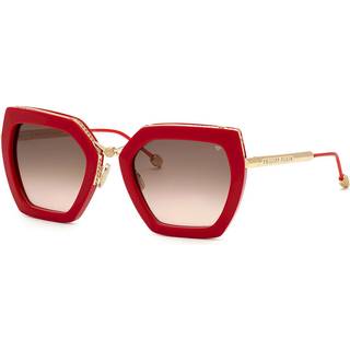 Philipp Plein Kvinde SPP097S PLEIN QUEEN 06Y6 Solbriller Metal Rød Brun Firkantet Normal Skygge