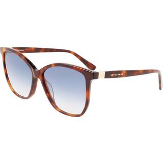 LONGCHAMP Kvinde LO708S 230 Solbriller Acetat Havana Blå Firkantet Normal Fotokromatisk