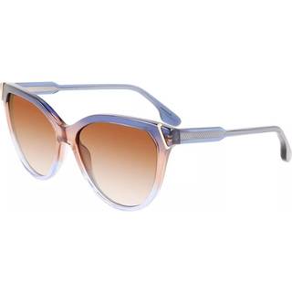 Victoria Beckham Kvinde VB641S 417 Solbriller Acetat Blå Brun Cat Eye Normal Skygge