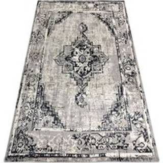 Tæppe Vintage Ramme rosette vasket 22235556 grå / sort 120x170 cm
